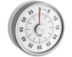 Pomodoro timer - Antraciet - 79 x 32 x 79 mm - Kunststof met Rubber Coating en Roestvrij Staal - Mechanische Timer voor Keuken en Studie