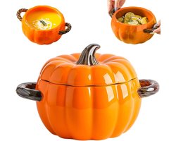 Pompoen Dutch Oven - Keramische Pot - Stoofpotten Maken - Gelijkmatige Warmte - 17 Liter - Oranje