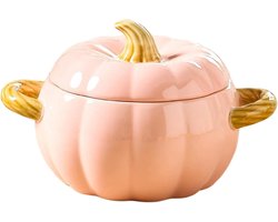 Pompoen Dutch Oven - Keramische Pot - Stoofschotels Maken - Non-stick Coating - 1.7 Liter - Oranje