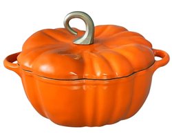 Pompoen Gietijzeren Oven Pot met Deksel - 3.8 Quart voor Soepen en Stoofschotels