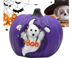 Pompoen Halloween Decoratie - Bureau Beeldje Spook - Feesttafel Versieren - Gedetailleerd Kunsthars Sculptuur