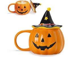 Pompoen Mok - Herfst Beker - Gezelligheid Creëren - Met Magische Hoed - 320ml - Oranje