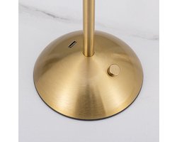 Pompoen tafellamp - Nachtlampje - Leeslampje - Bureaulamp - Bureaulamp led - Bureaulamp led dimbaar - Sfeervolle bureaulamp - Bureaulamp met draadloos opladen - Goud - Metaal/Acryl