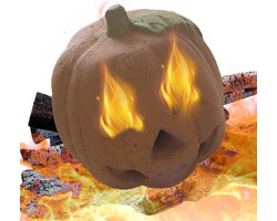 Pompoen Vuurkorf - Halloween Decoratie - Buiten Feest - Keramische Vezel - 18x15x18 cm - Oranje