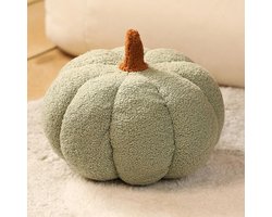 Pompoenkussen - Decoratief kussen - Herfst decoratie - Unieke pompoenvorm - 20cm - Groen