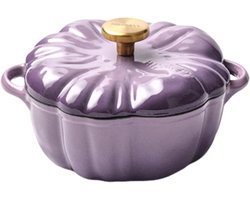 Pompoenpan - Ovenpan met deksel - Stoofpot Koken - Pompoenvorm - 1.5 Liter - Oranje