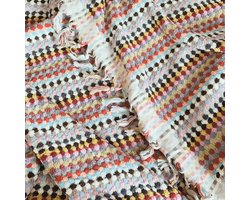 PomPom handdoek Multicolor | Luxe bad- & stranddoek | 100x180 cm | Dikke kwaliteit | 100% Turks katoen | Meerkleurig