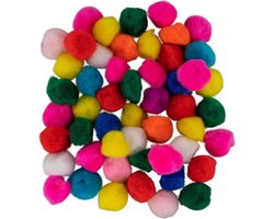 Pompons - 100x - gekleurd - 20 mm - hobby/knutsel materialen