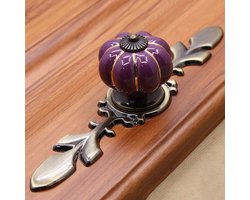 Pompvormige Keramische Kastlade Knop in Violet, Decoratieve Handgreep voor Meubels, Ideaal voor Kledingkasten en Dressoirs