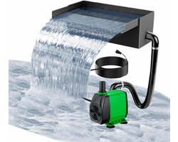 Pond Waterfall en Fontein Set voor Tuinen en Terrassen, 48W, 3000L/H, Rvs Waterfall Decoratie voor Vijvers en Tuinlandschappen