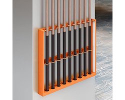Pool Keu Rek - Biljart Keu Houder - Keuen Organiseren - Duurzaam Metalen Ontwerp - 40x6x50cm - Oranje