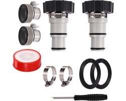 Poolslangadapterset met Klemring Conversieconnector (15" tot 125") voor Intex Zwembad Pompslangen - Bovengrondse Zwembadaccessoires