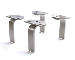 Poot L-vormig geborsteld roestvrij staal 15 cm voor alle soorten meubels (set van 4)
