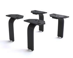 Poot L-vormig metaal zwart 15 cm voor alle soorten meubels (set van 4)