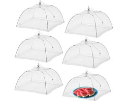 Pop-up mesh voedselhoezen tentparaplu 6-pack 17 inch herbruikbare en opvouwbare schermnetbeschermers voor buitenfeesten picknicks barbecues houden vliegen insecten muggen buiten
