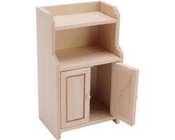 Poppenhuis Kledingkast - Mini Meubel Poppenhuis Accessoire - Poppenhuis Inrichten - Vintage Design - 13 x 8 x 6 cm