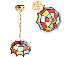 Poppenhuis kroonluchter - Miniatuur lamp - Poppenhuis decoratie - 24k goud verguld - 32 x 10 cm - Meerkleurig