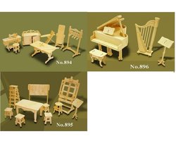 Poppenhuis meubels - Houten bouwpakket om zelf te maken - 1:12 schaal