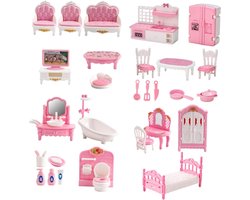 Poppenhuis Meubelset - Miniatuur Meubels - Kinderen Spelen - Realistisch Ontwerp - 4 Complete Sets - Meerdere Kleuren
