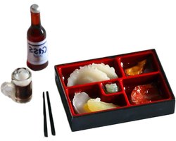 Poppenhuis Miniatuur Set - Fast Food Accessoires - DIY Decoratie - Realistische Aziatische Keuken - 1:12 Schaal - Meerkleurig
