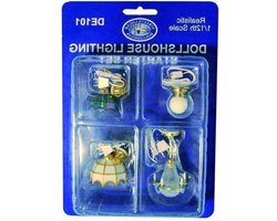 Poppenhuis Plafondlamp Starter Kit - Miniatuur Verlichting Set - Poppenhuis Decoratie - 4 Lichten Tiffany & Globe Stijl