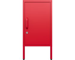 Popstrukt Sugar Cube - Nachtkastje - Metaal - Bijzettafeltje - Rood (Red Polka)