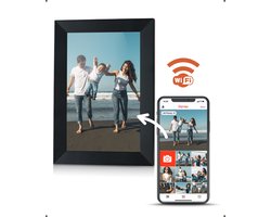 Pora&Co - Digitale fotolijst met WiFi en Frameo App – Fotokader - 10 inch – HD -IPS Display – Zwart - Micro SD - Touchscreen