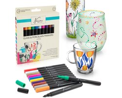 Porselein Stiften 12pcs - Stiften voor Porselein en Glas - Verf voor Glas en Porselein - Geschikt voor Porselein Stiften voor Volwassenen - Krijt en Textielstiften Alternatief