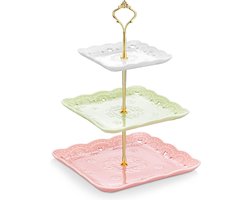 Porseleinen 3-laags etagère Sweet.Time - 625/825/10 inch - serveerstandaard - 3 kleuren