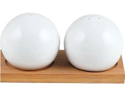 Porseleinen bamboe 3-delige zout en peper set