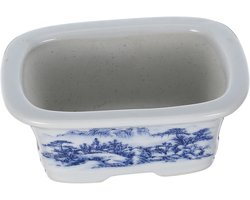 Porseleinen Bloempot - Keramische Plantenbak - Planten Decoratie - Artistiek Handbeschilderd - 10.20X7.50X4.00CM - Meerkleurig