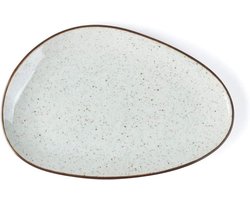Porseleinen Dinerborden - Ovale Borden - Eettafel Dekken - Uniek Reactief Glazuur - 27 cm Ovaal - Zandkleurig