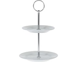 Porseleinen etagere 2-laags 13 cm - Serveerplateaus/etageres van porselein