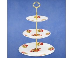 Porseleinen etagère voor taart en gebak - 3 laags - Hoogte 36 cm