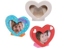 Porseleinen Fotolijst - Hartjes Lijstjes - Creatief Knutselen - Handgemaakt Cadeau - Set van 3 - Assorti