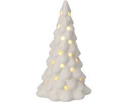 Porseleinen Kerstboom met Led , Set van 6 stuks