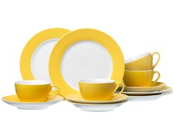 Porseleinen koffieset - 12 delen - voor 4 personen - vaatwasmachinebestendig