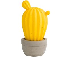 Porseleinen Lamp - Decoratieve Verlichting - Sfeerverlichting Huis - Uniek Cactus Design - 18x13x28 cm - Geel