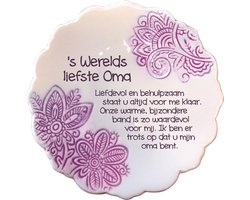 Porseleinen magneet " 'S werelds liefste oma"