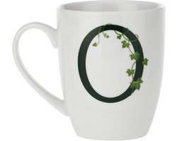 Porseleinen Mok - Kop met letter - Momenten Genieten - Klassiek Design - 300 ml - Wit