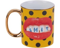 Porseleinen Mok Toiletpapier Design met Gouden Accenten