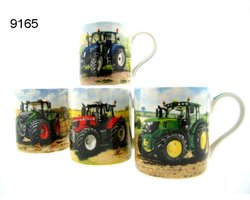 Porseleinen Mok Tractoren 4 assorti