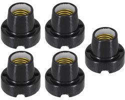 Porseleinen Opbouwlamp E27 - 5-Packs Glazuur Zwart