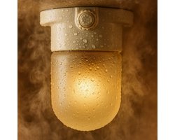 Porseleinen Saunalamp met Glazen Koepel E27 IP54