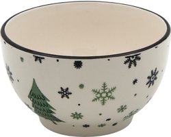 Porseleinen Schaaltjes met Kerstboom Afbeelding - Kerstservies - 14CM - Set van 6 stuks