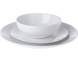 Porseleinen Serviesset - 4 persoons servies 12-delig - Wit rond