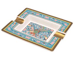 Porseleinen Sigarenasbak met Vismotief - Dubbele Sigarenplanken