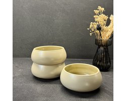 Porseleinen soepkommen set van 3 - Beige