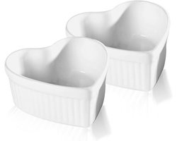 Porseleinen Soufflé Schalen voor Crème Brûlée en Bakken, Set van 2, Ideaal voor Toetjes en Ovenschotels