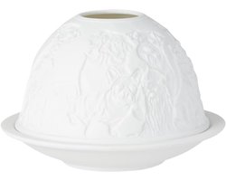 Porseleinen Theelichthouder Set met Scherm en Plaat - Huisdecoratie voor Woonkamer & Eettafel